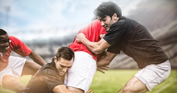 Tifosi di rugby in arena 3d — Foto Stock