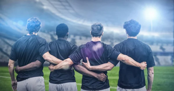 Rugby players standing together before match — Stock Photo, Image