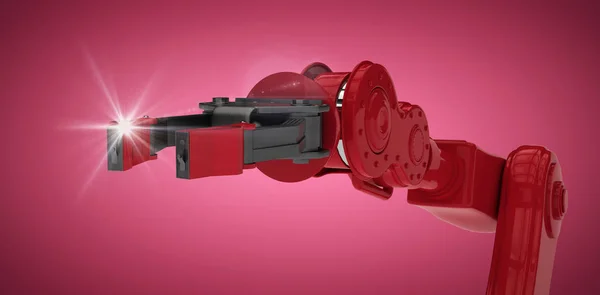 Bras robot rouge avec griffe noire — Photo
