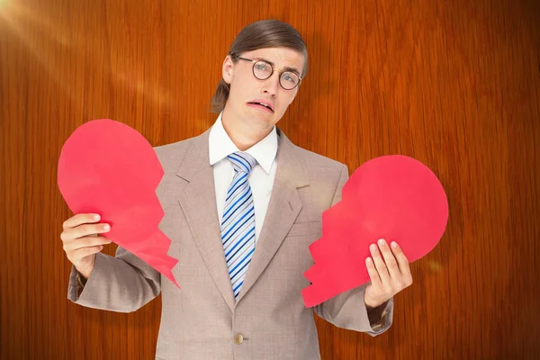 Geeky Geschäftsmann weint — Stockfoto