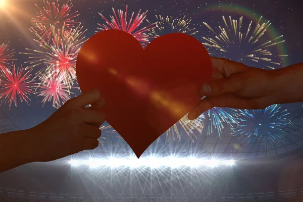 Hands holding red heart — Stock Photo, Image