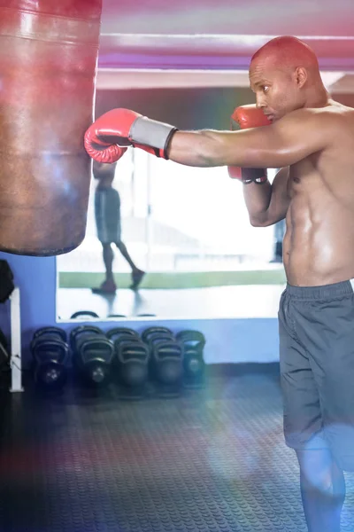 Seitenansicht Boxsack für Boxer — Stockfoto