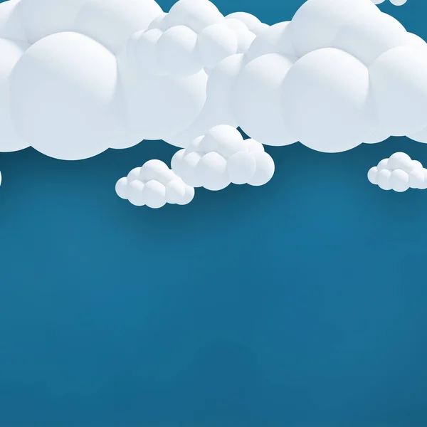 Nuages sur fond bleu 3d — Photo