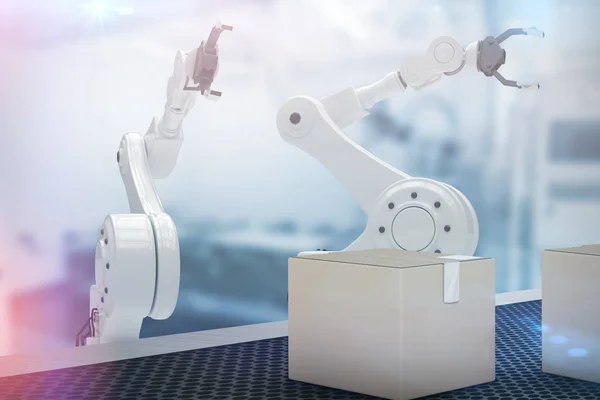 Цифровое изображение роботизированной руки с когтем 3d — стоковое фото