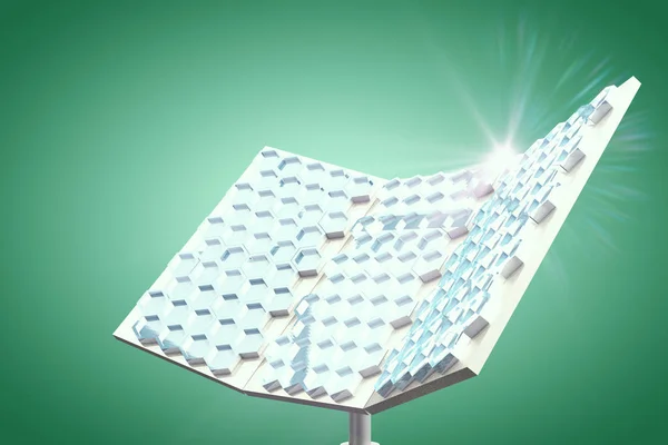 Zeshoek gevormd zonne-apparatuur 3d — Stockfoto