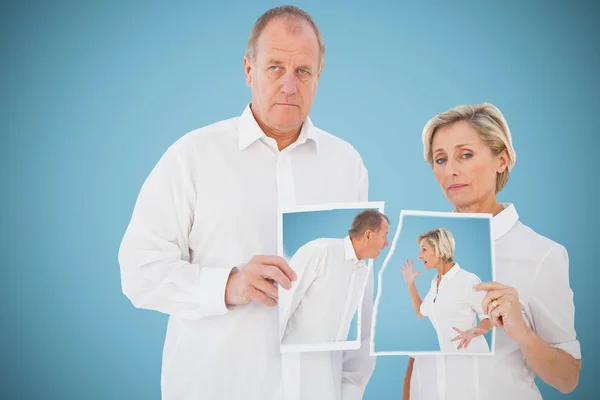 Ouder koppel ruzie met elkaar — Stockfoto