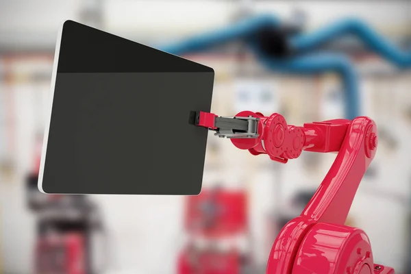 红色机器人控股数字平板电脑 — 图库照片