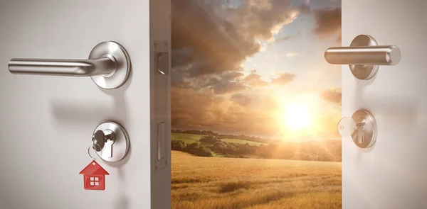 Open door with doorknob — Stock Photo, Image
