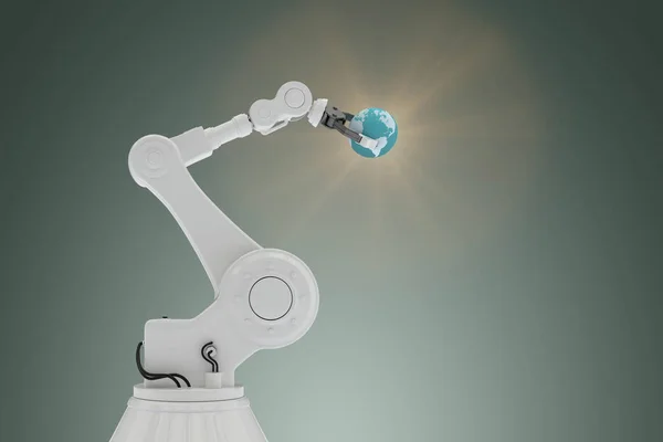 Robot bedrijf globe 3d — Stockfoto