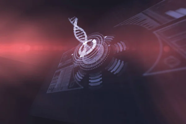 Освещенная регулятор объема с ниткой ДНК 3d — стоковое фото