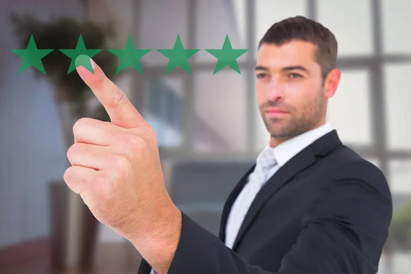 Businessman pointing with finger — Stock Photo, Image