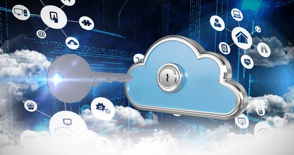 Cloud computing iconos 3d — Foto de Stock