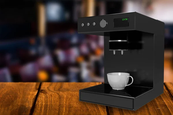 Imagem composta da máquina de café 3d — Fotografia de Stock