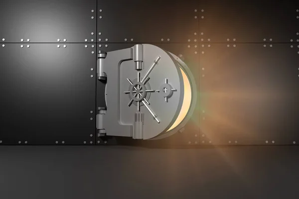 Opened lock safe 3d — Stock Photo, Image