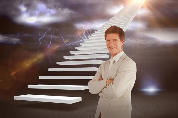Confident businessman standing at the camera 3d — Stock Photo, Image