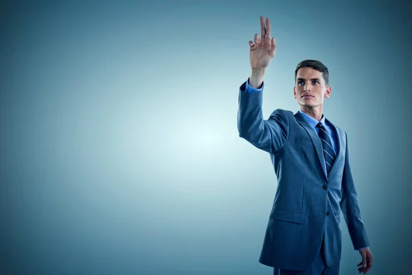 Joven hombre de negocios gesto — Foto de Stock