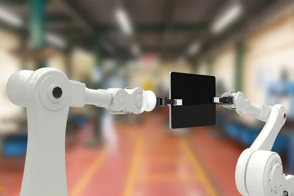 ロボットとデジタル 3 d タブレット — ストック写真