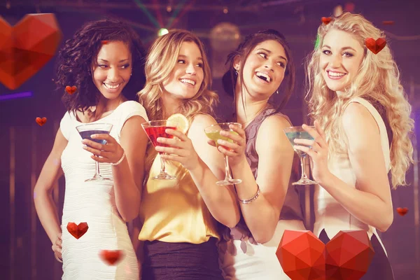 Pretty girls with cocktails — Stock Photo, Image