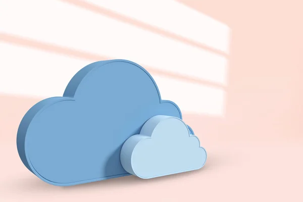 Cloud vormen tegen de witte achtergrond van 3d — Stockfoto