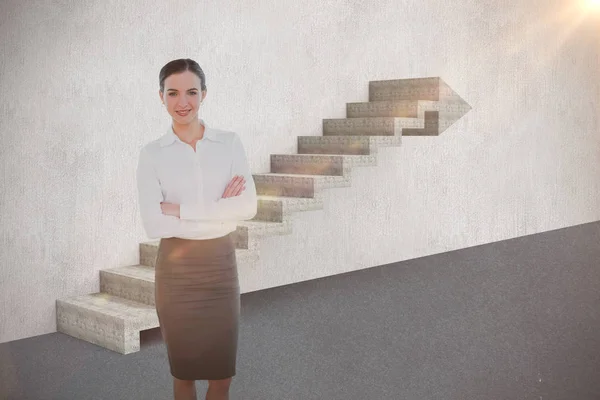 Porträt einer eleganten Geschäftsfrau im Büro 3d — Stockfoto