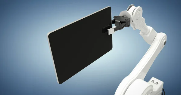 Robot i cyfrowy tablet 3d — Zdjęcie stockowe