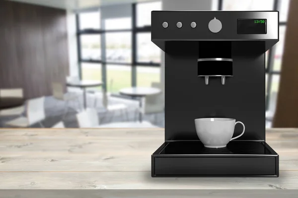 Sammansatt bild av svart kaffebryggare maskin 3d — Stockfoto