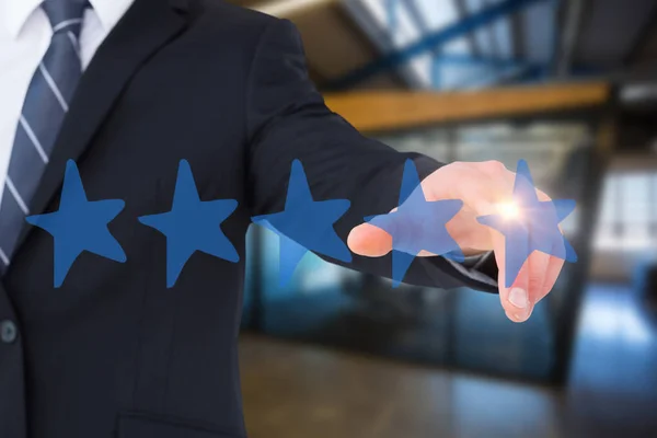 Businessman in suit pointing his finger — Stock Photo, Image