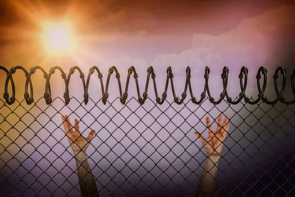 Man posing with arms raised — Stock Photo, Image