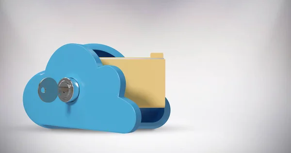 Шкафчик в форме облака с папкой 3d — стоковое фото