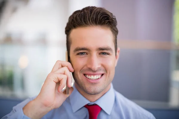 Uomo d'affari che parla sul cellulare — Foto Stock