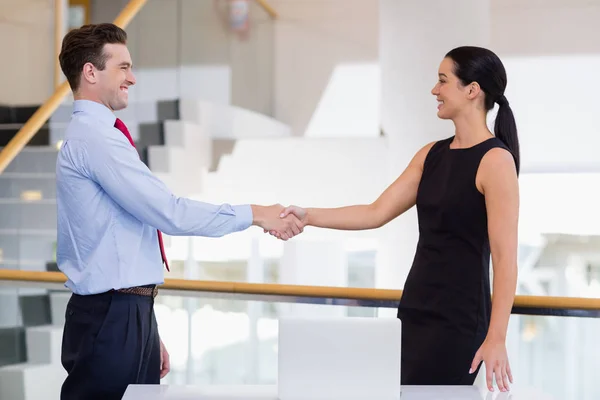 Business executives shaking hands with each other — Stock Photo, Image