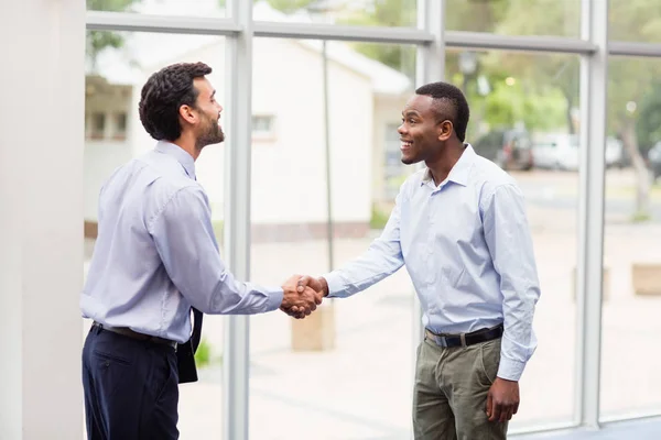 Business executives shaking hands with each other — Stock Photo, Image