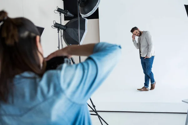 Male model posing for a photoshoot — Stock Photo, Image