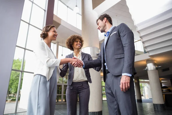 Executivos de negócios apertando a mão uns dos outros — Fotografia de Stock