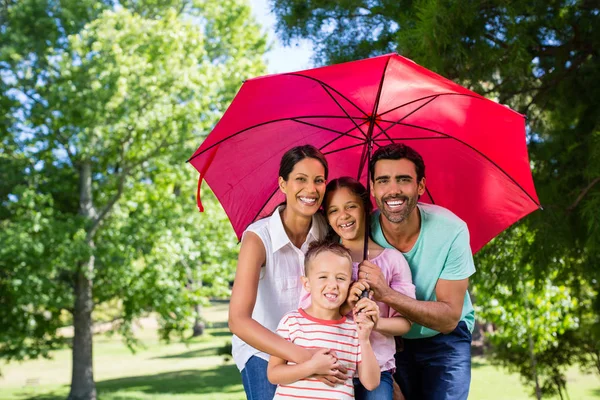 Portrait of happy family enjoying time together in the park — Stock Photo, Image