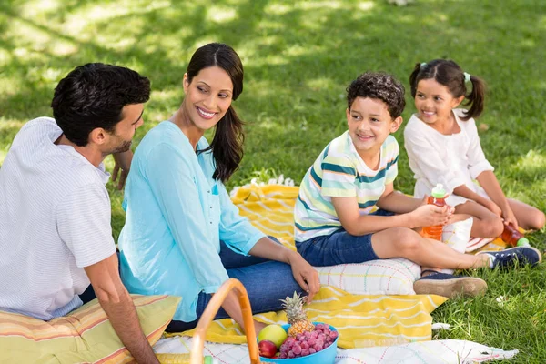 Gelukkig familie genieten van samen in een park — Stockfoto