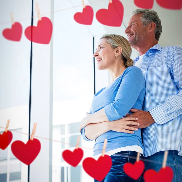 Hearts hanging on a line — Stock Photo, Image