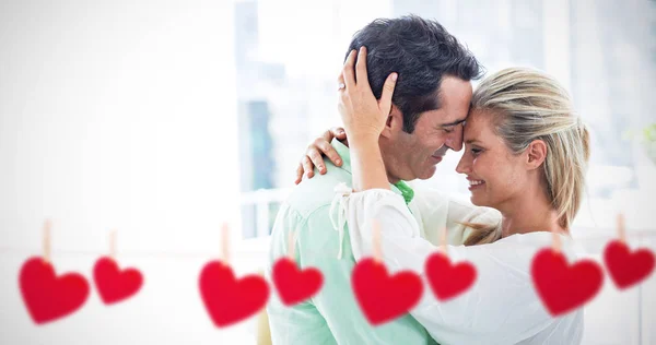 Hearts hanging on a line — Stock Photo, Image