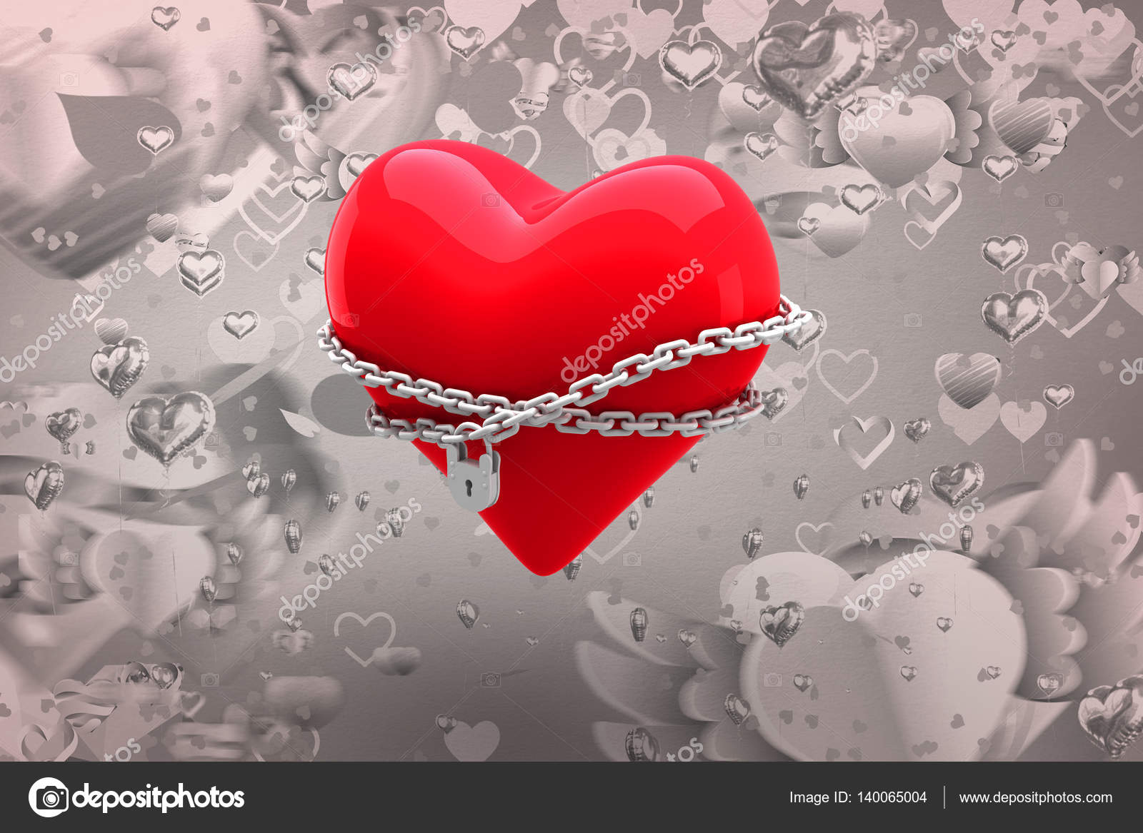 Locked heart against heart pattern Stock Photo by ©Wavebreakmedia 140065004