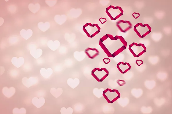 Coração contra Valentim projeto do coração — Fotografia de Stock