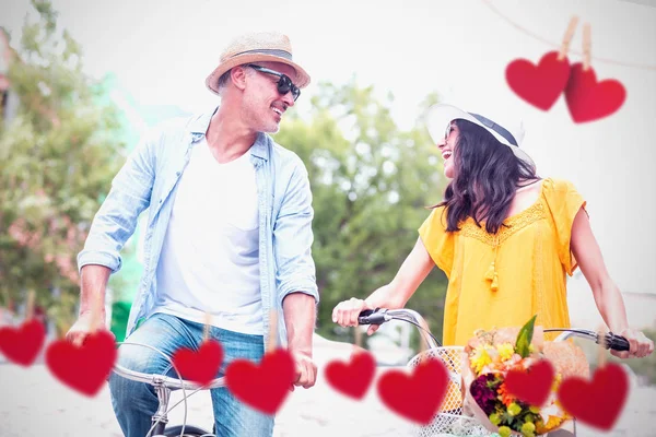 Hearts hanging on a line — Stock Photo, Image