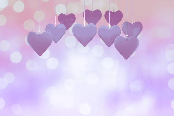 Amor corações contra fundo brilhante — Fotografia de Stock