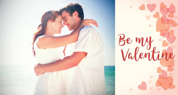 Couple hugging and smiling at each other — Stock Photo, Image