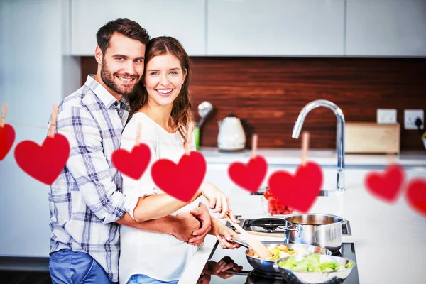 Hearts hanging on a line — Stock Photo, Image