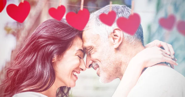 Hearts hanging on a line — Stock Photo, Image