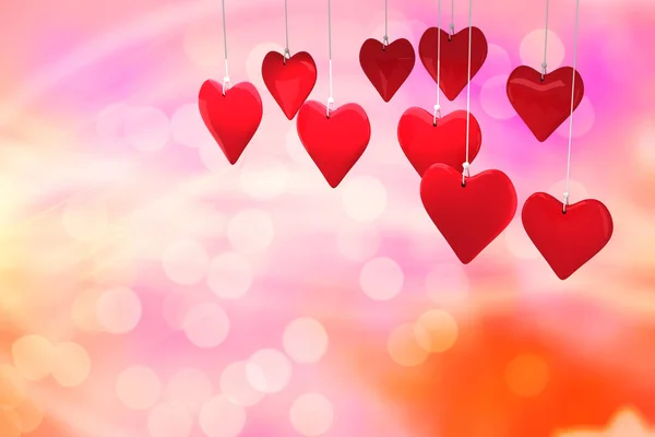 Amor corações contra fundo brilhante — Fotografia de Stock