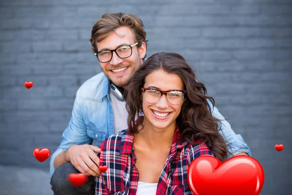Giovane coppia in occhiali — Foto Stock