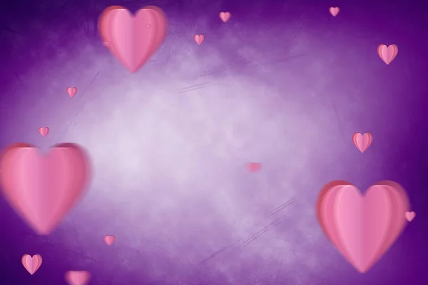 Hearts against purple vignette — Stock Photo, Image