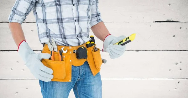 Handy mans torso with tool belt — Stock Photo, Image
