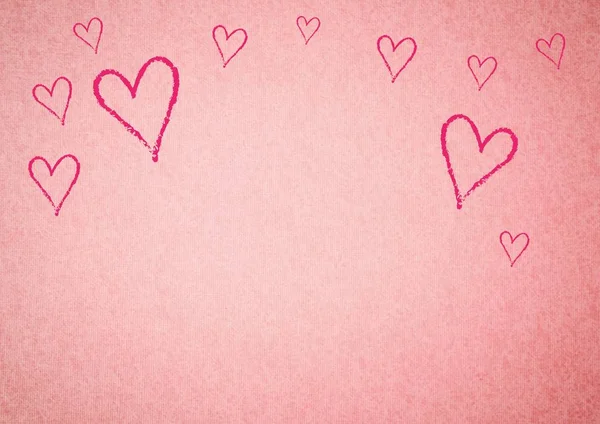 Corações contra fundo rosa — Fotografia de Stock